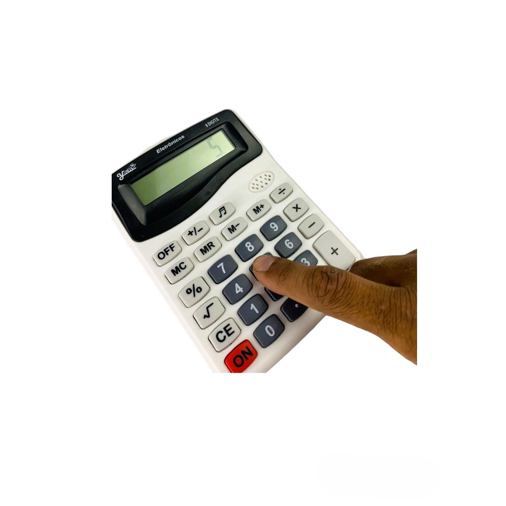 Calculadora Eletrônica Tela E Teclado Grande A Pilha