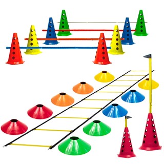 10 Cones Furados 5 Barreiras + 10 Pratos + Escada Funcional