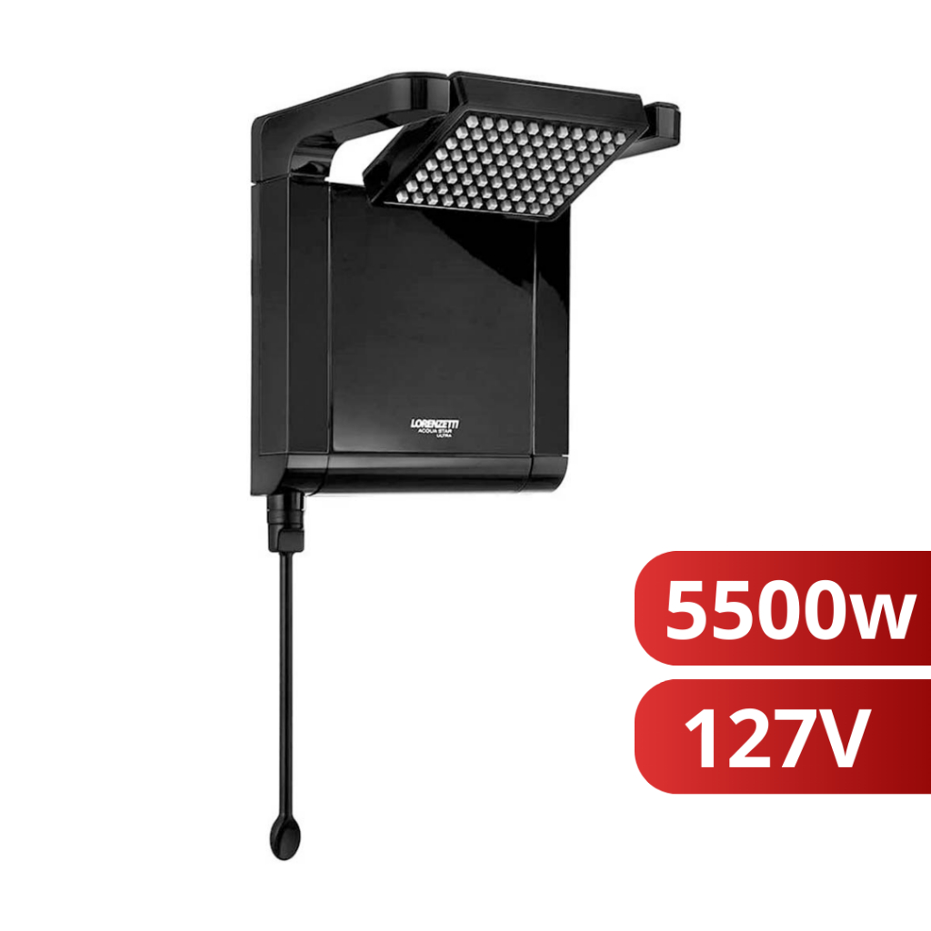 Ducha Chuveiro Eletrônico Acqua Star Ultra Preto Cromado 127v 5500w Lorenzetti