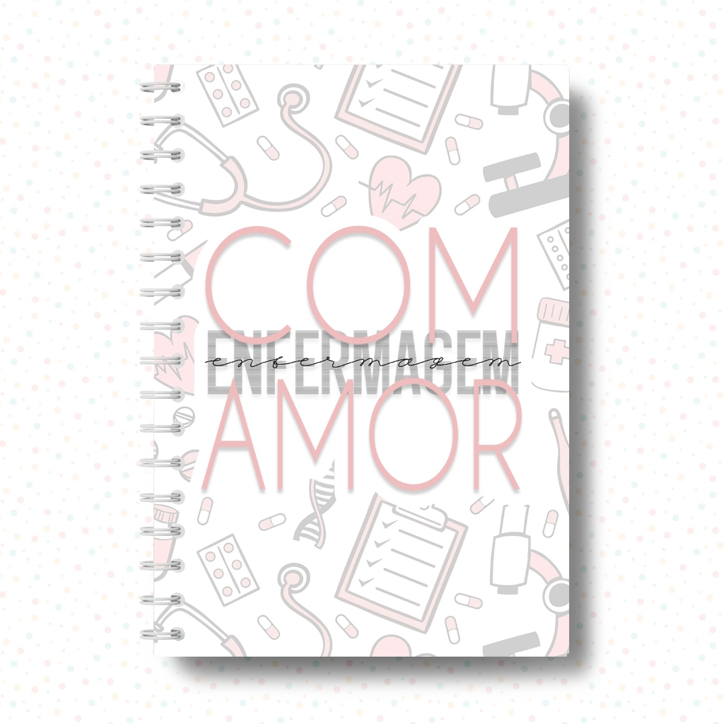 Caderno Estágio Técnico Consulta Prática Enfermeira Manual Capa Dura Rosa Claro Enfermagem Com Amor
