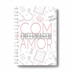 Caderno Estágio Técnico Consulta Prática Enfermeira Manual Capa Dura Rosa Claro Enfermagem Com Amor
