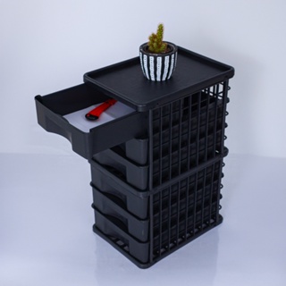 Gaveteiro Organizador de Chão 6 Gavetas Preto Design Top em Oferta na Shopee