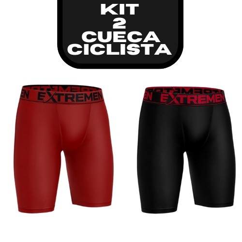 Kit 2 Cueca Box Ciclista Boxer Perna Longa Lisa Microfibra em Oferta na Shopee