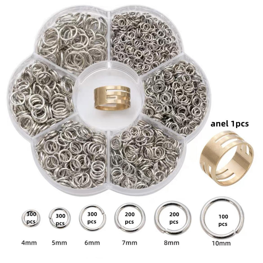 Kit De Argola Elo Metal Materiais Para Fazer Joia 1400pcs — imagem 2 de 2
