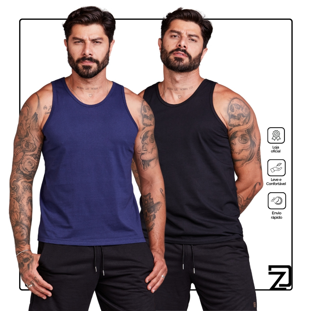 Kit 2 Camiseta Regatas Masculinas verão em Oferta na Shopee