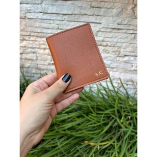 Carteira Porta Cartão Bia Personalizado Em Couro Sintetico Varias Cores em Oferta na Shopee