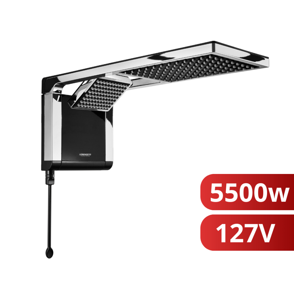 Chuveiro Ducha Acqua Duo Ultra Preto Cromado 127V 5500W Lorenzetti