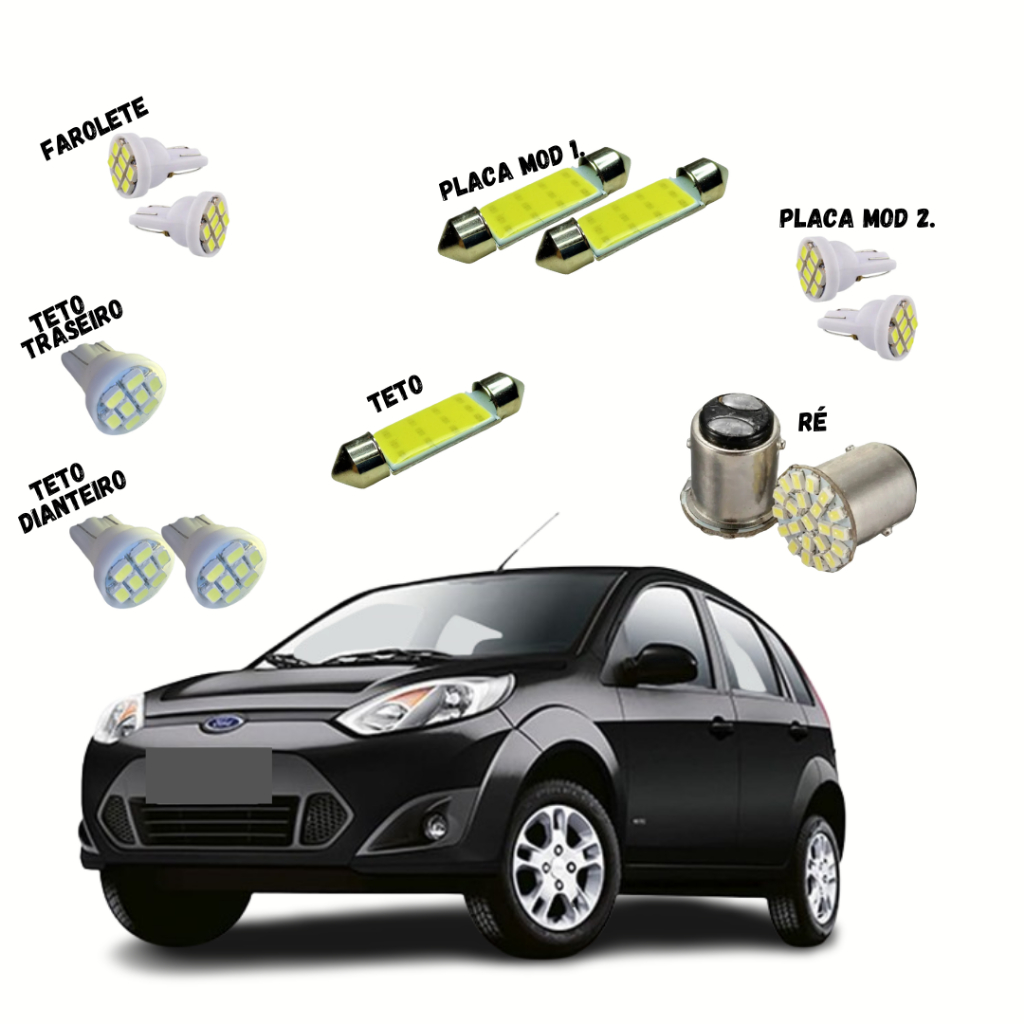 Kit Lampada Led Ford Fiesta 2008 2009 2010 2011 2012 2013