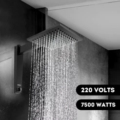 Chuveiro Ducha Acqua Century Eletrônico Preto Quadrado 220v 7500w Lorenzetti Moderno Luxo Clean