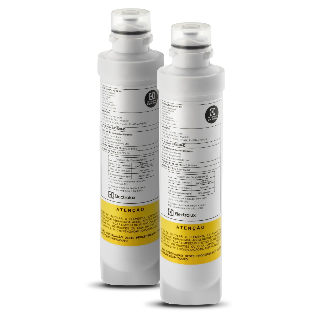 Kit 2 Refil Filtro Electrolux PAPPCA40 Purificador de Água PE11B PE11X Original