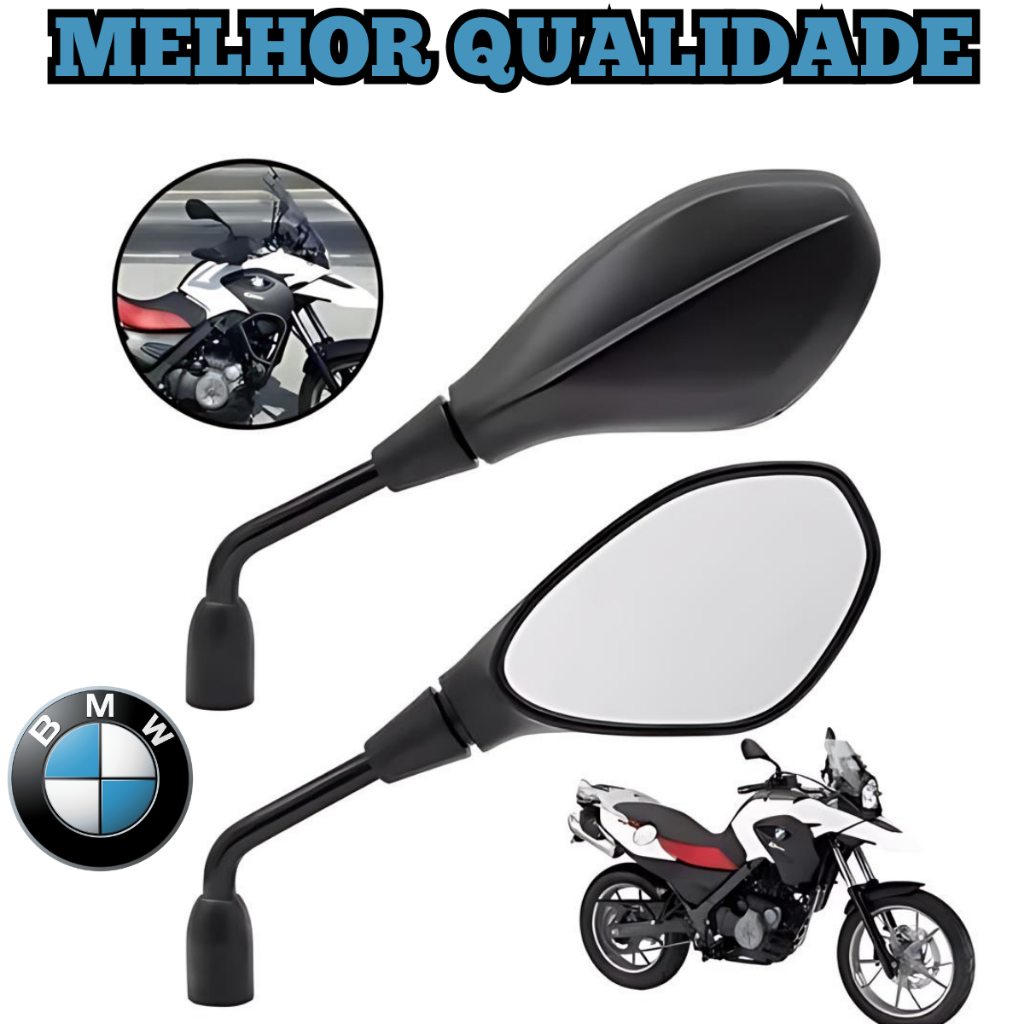 Par Retrovisor Mini Bmw Fixo Gs650 F800 Rosca Padrão Honda AWA Promoção Envio Rápido