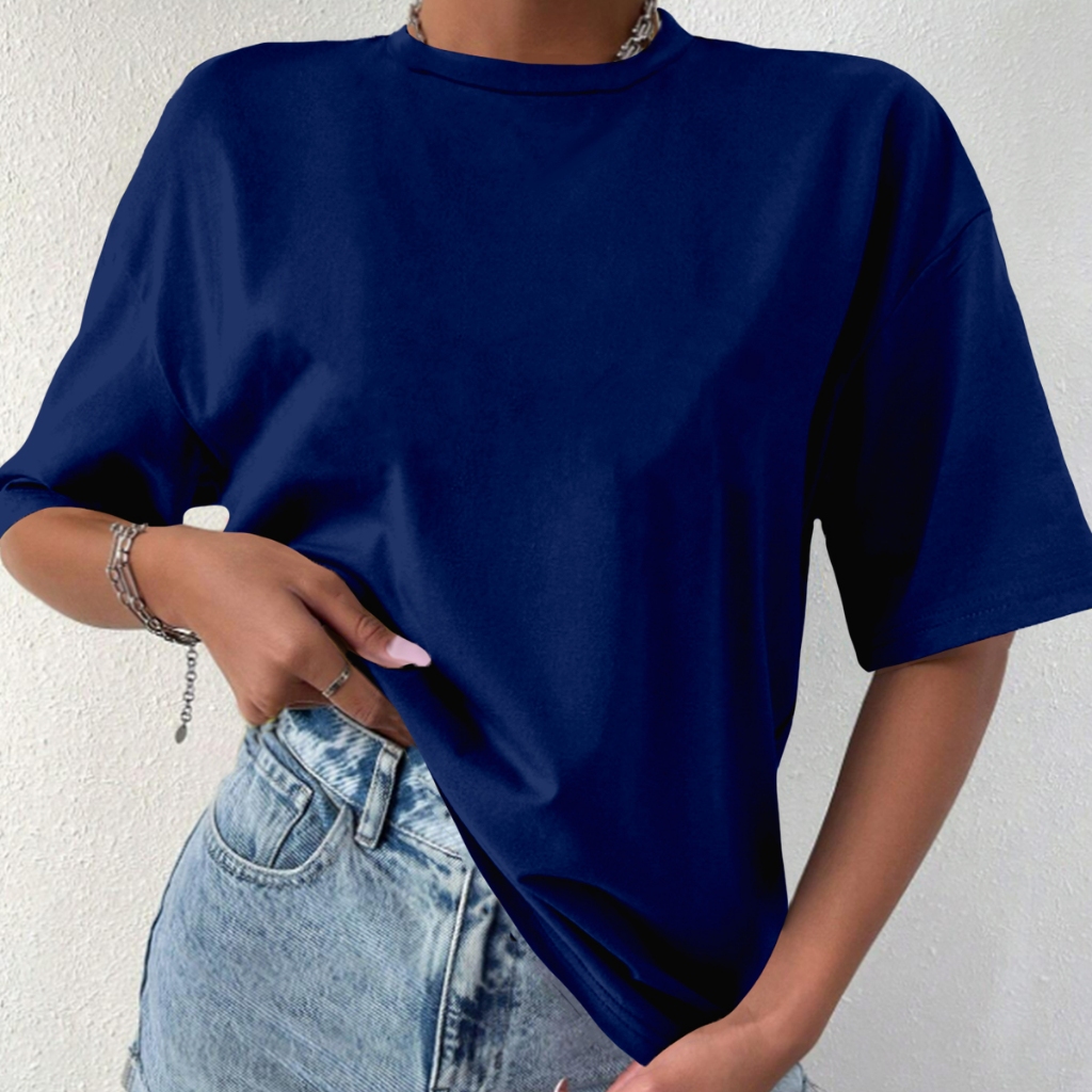 Blusa Feminina Casual Oversized Feminina Básica Sem Estampa TShirt Academia Camiseta Estilosa Aesth