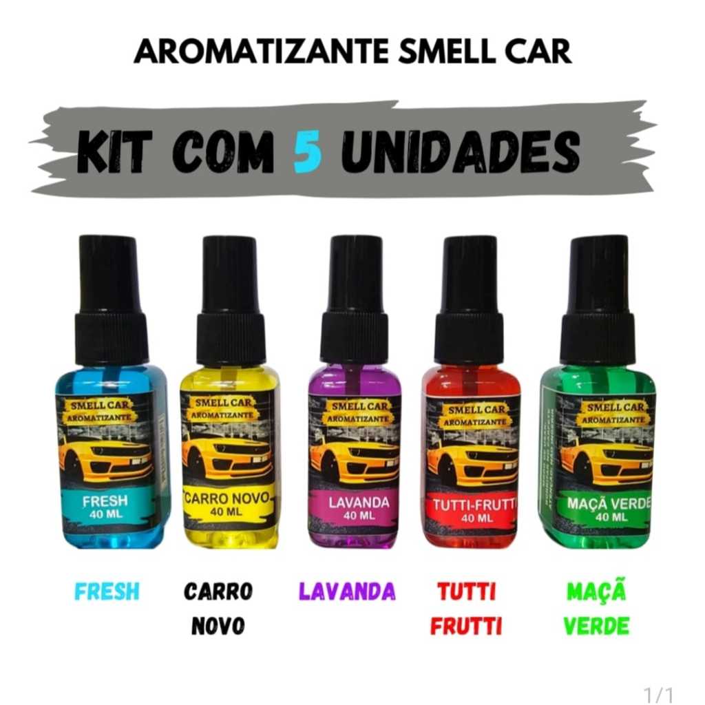 Kit 5 Cheirinho Carro de Luxo 40ml cada, importado Qualidade Carro Grife Aromatizante Automotivo