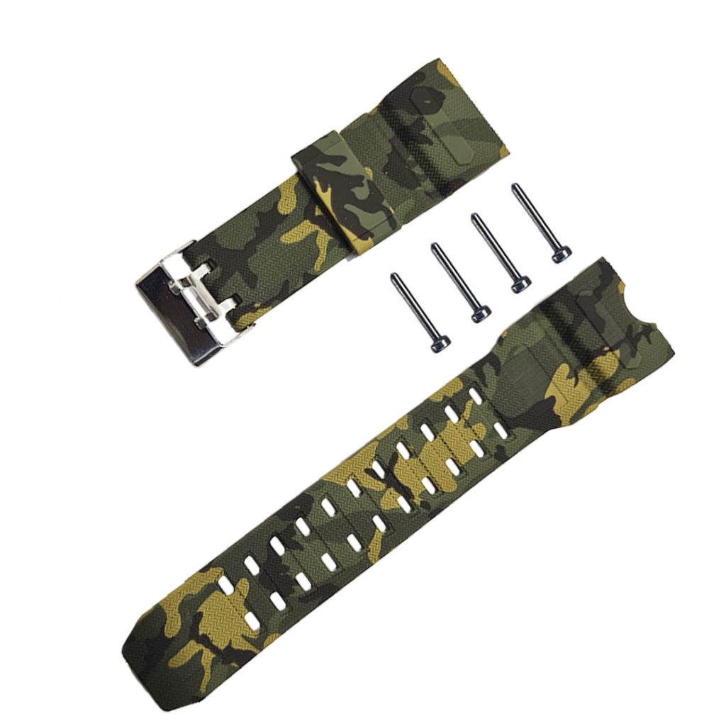 Pulseira Para Relógio Skmei 1155 Original Com Acessórios Pinos de Fixação- Verde Camuflada