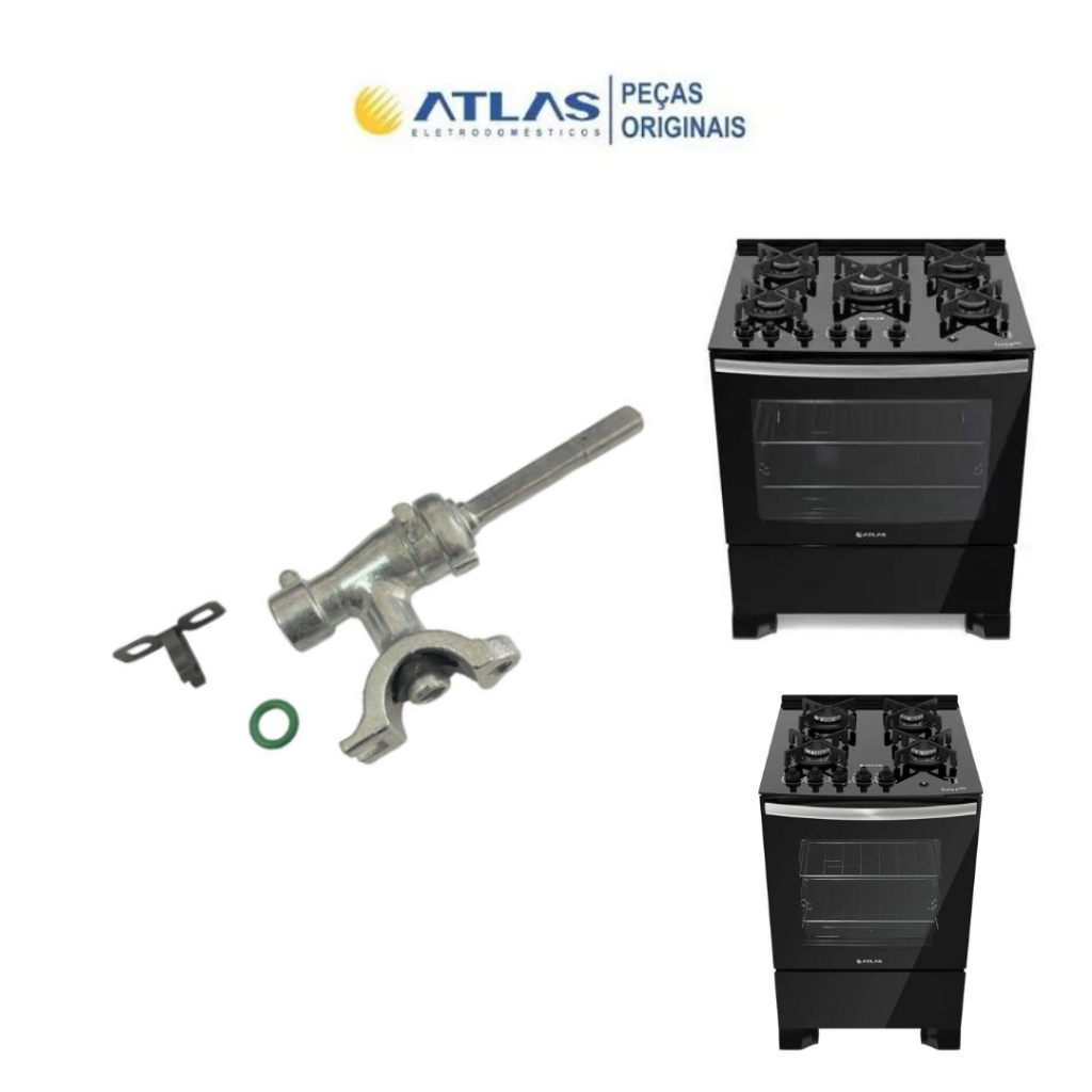 ramal registro bocas reposição original fogão atlas u.top glass mesa de vidro cod  30000075 76