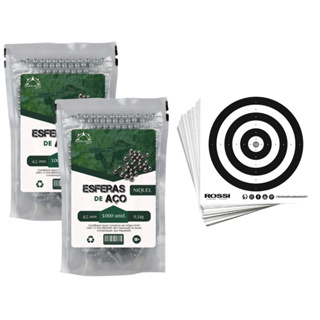 2 Pcts de Esfera de aço 4,5mm 1.000 unid. Cordilheira + 40 Alvos Rossi em Oferta na Shopee