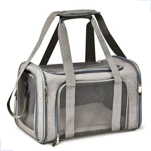 Bolsa Transporte Pet Luxo 50x35x32 Cachorro Gato Viagem Avião Carro Confortável Dobrável Segura