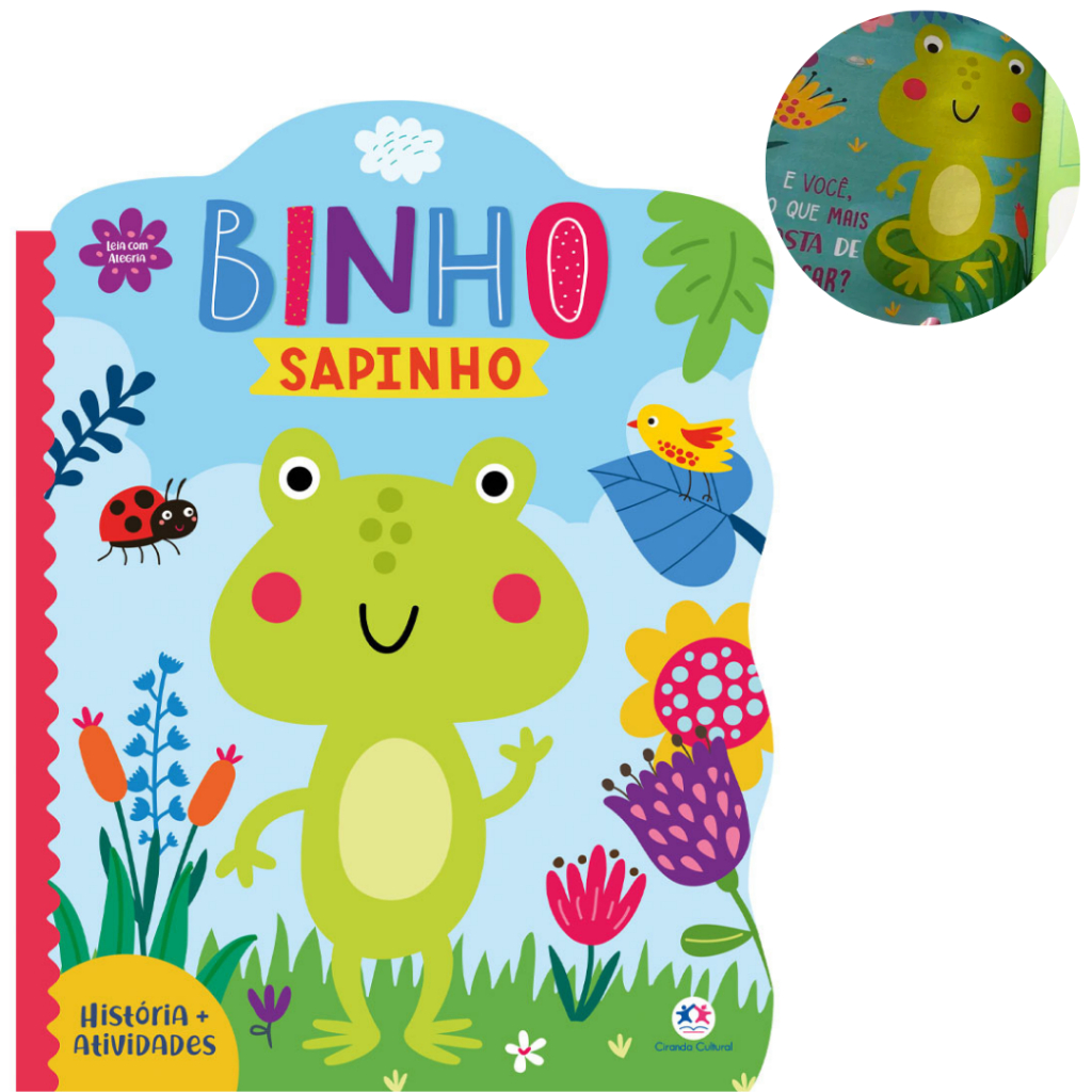 Livro Infantil Leia com Alegria Binho Sapinho Cartonado Recortado