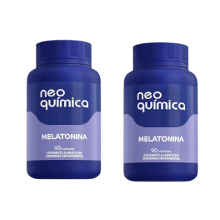 Kit com 2 Melatonina com 90 cpr cada, Neo Química total 180 cpr (0,21mg cada comprimido)