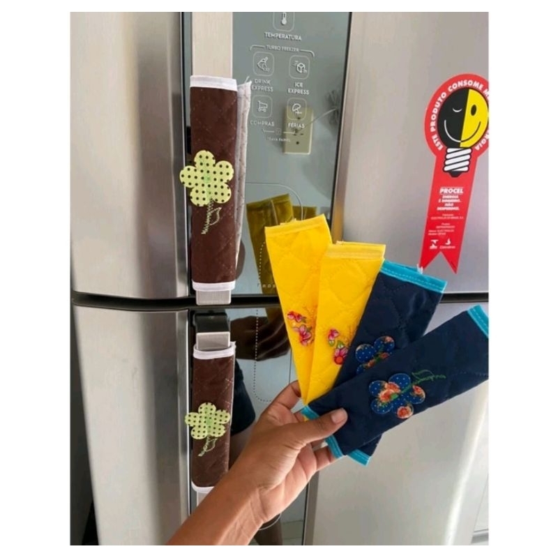 2peças (1 par) protetor ou pegador para alça de tecido para alça geladeira ou fogão em Oferta na Shopee
