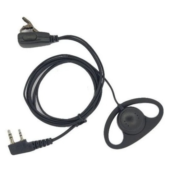 Fone De Ouvido Com Gancho Em Formato D 2 Pinos Ptt Com Microfone Para Walkie Talkie Uv-5R Bf em Oferta na Shopee