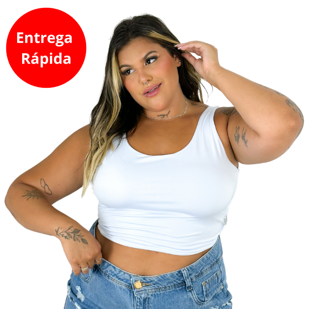 Top Plus Size Reforçado Cropped Super Sustentação xxg 48/56 gg 42/46