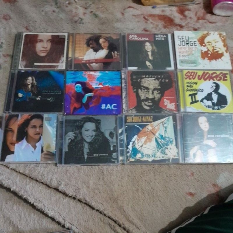 kit 12 cds ana Carolina + seu jorge + 7 dvd usados original leia descrição