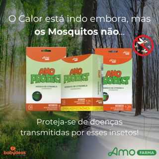 Repelente Infantil Bebê Natural Amo Protect Adesivo De Citronela 8un em Oferta na Shopee