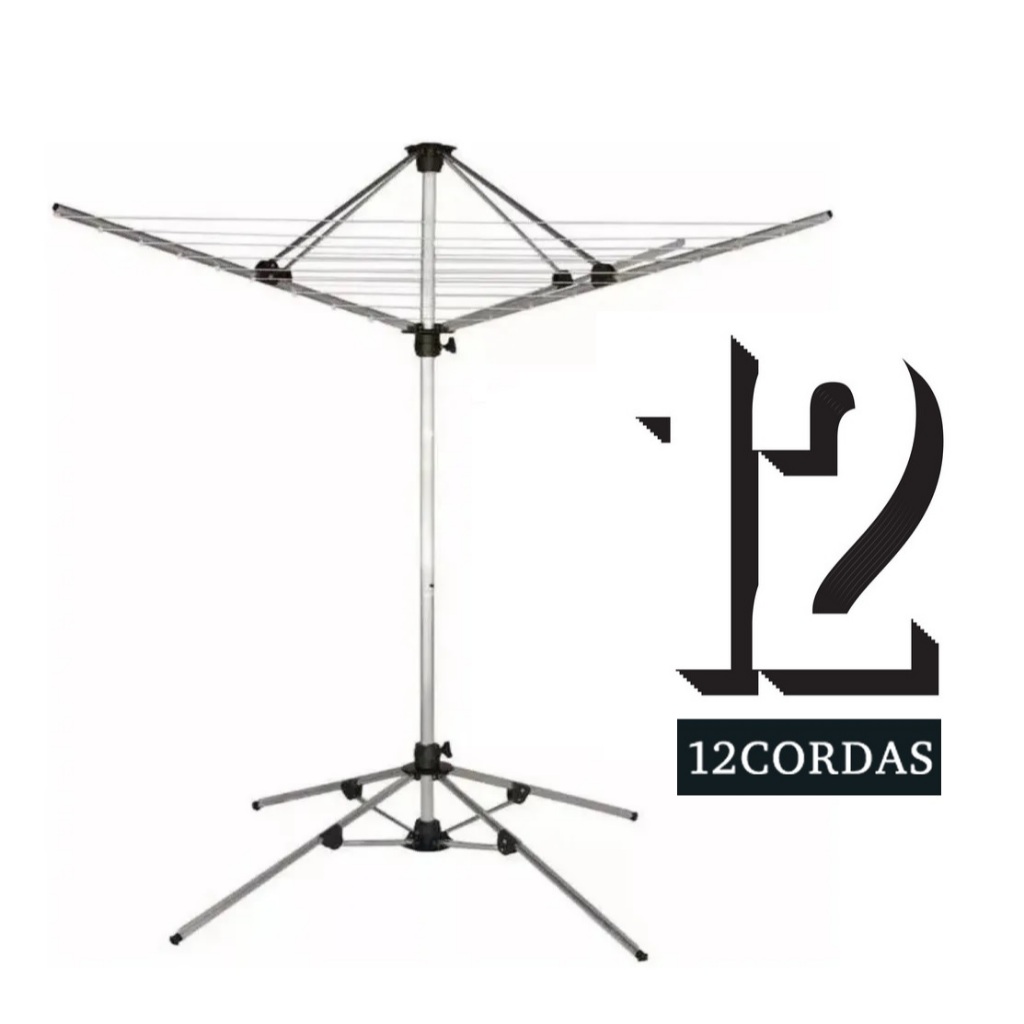 Varal 12 Cordas Giratório 100% Alumínio Parabolico com Maior Quantidade de Cordas em Oferta na Shopee