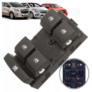 Botão Interruptor Vidro Elétrico Onix Prisma Spin Cobalt 2010 2011 2012 2013 2014 2015 Quadruplo Lado Motorista 12 Pinos