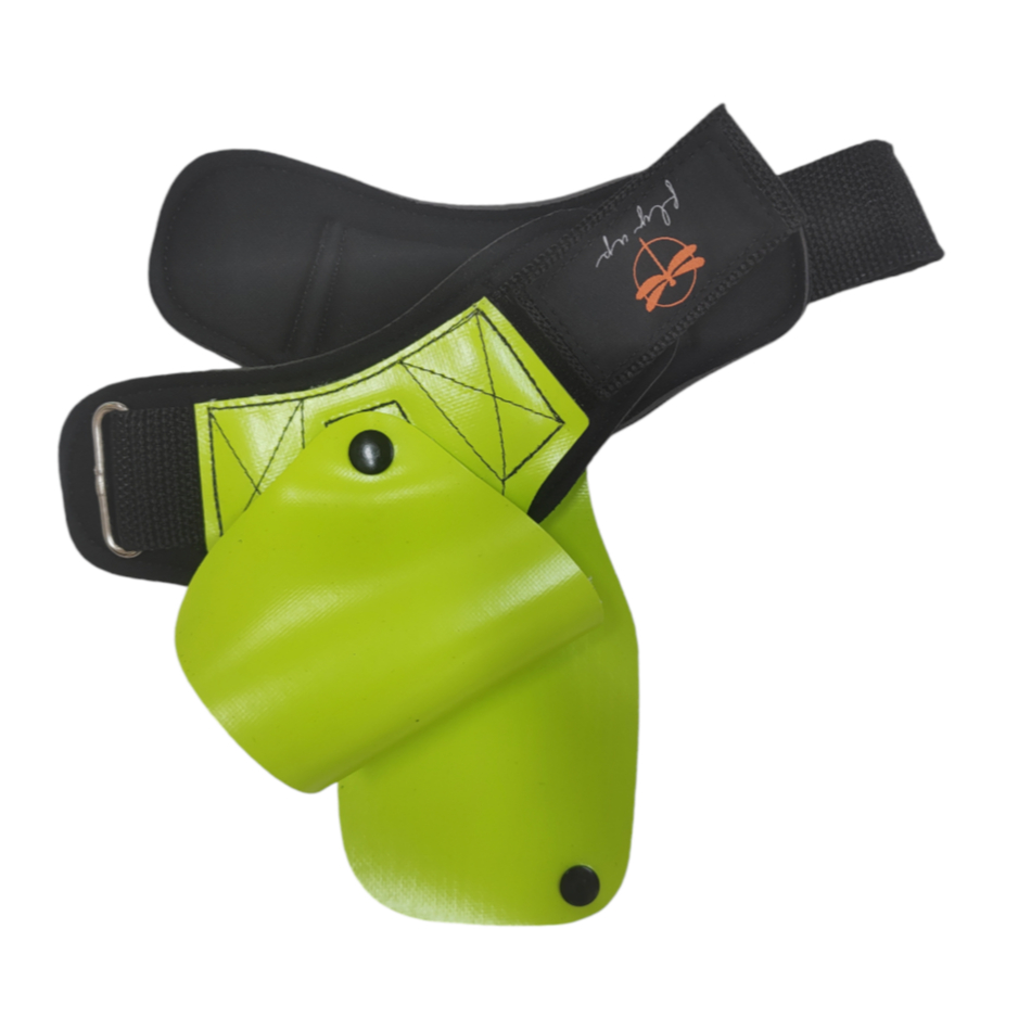 Grip em Lona  VERDE LIMÃO COM BOTAO Fly UP- Luva Palmar - Hang Grip - Premium