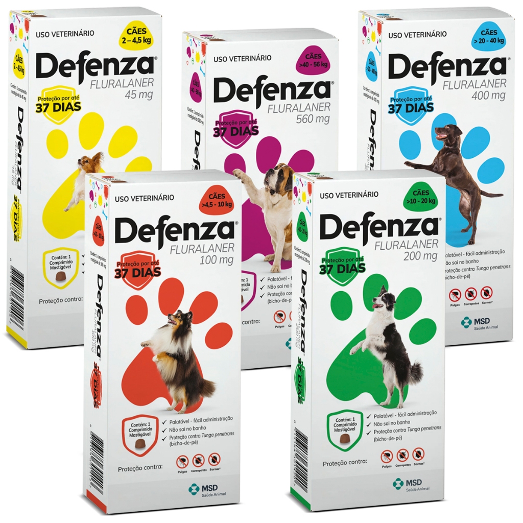 Antipulgas E Carrapatos Defenza Para Cães 2 a 56kg