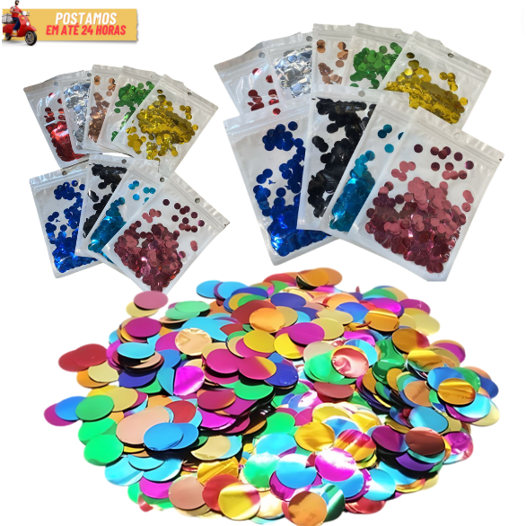 Mini Confetes Para Balão Bubble 10 Gramas 10mm Metálico Várias Cores em Oferta na Shopee