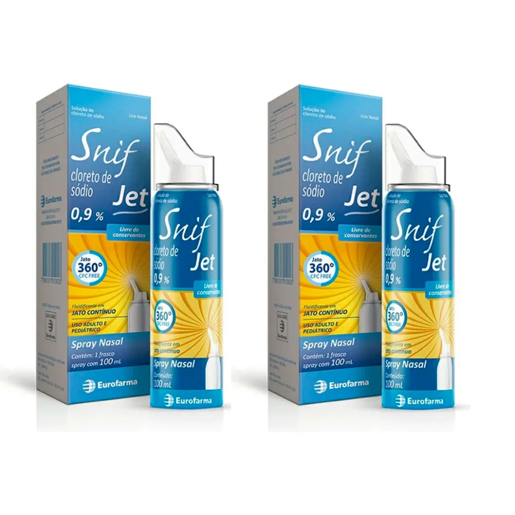 KIT 2 UND - Snif Jet 0,9% Spray Nasal De Jato Contínuo 100ml