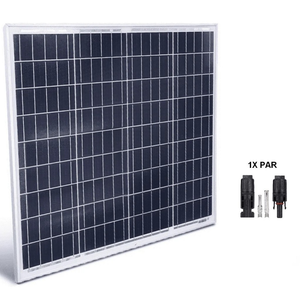 kit painel placa solar 60w + conector mc4