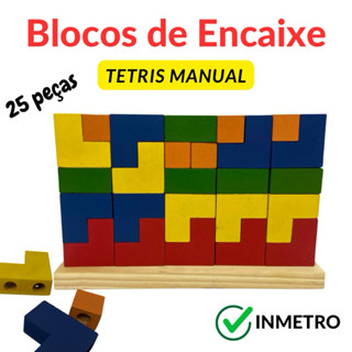 Blocos Encaixe Tetris Brinquedo Inteligente Educativo Lúdico Pedagógico 25 Peças Montar Em Madeira Colorida em Oferta na Shopee