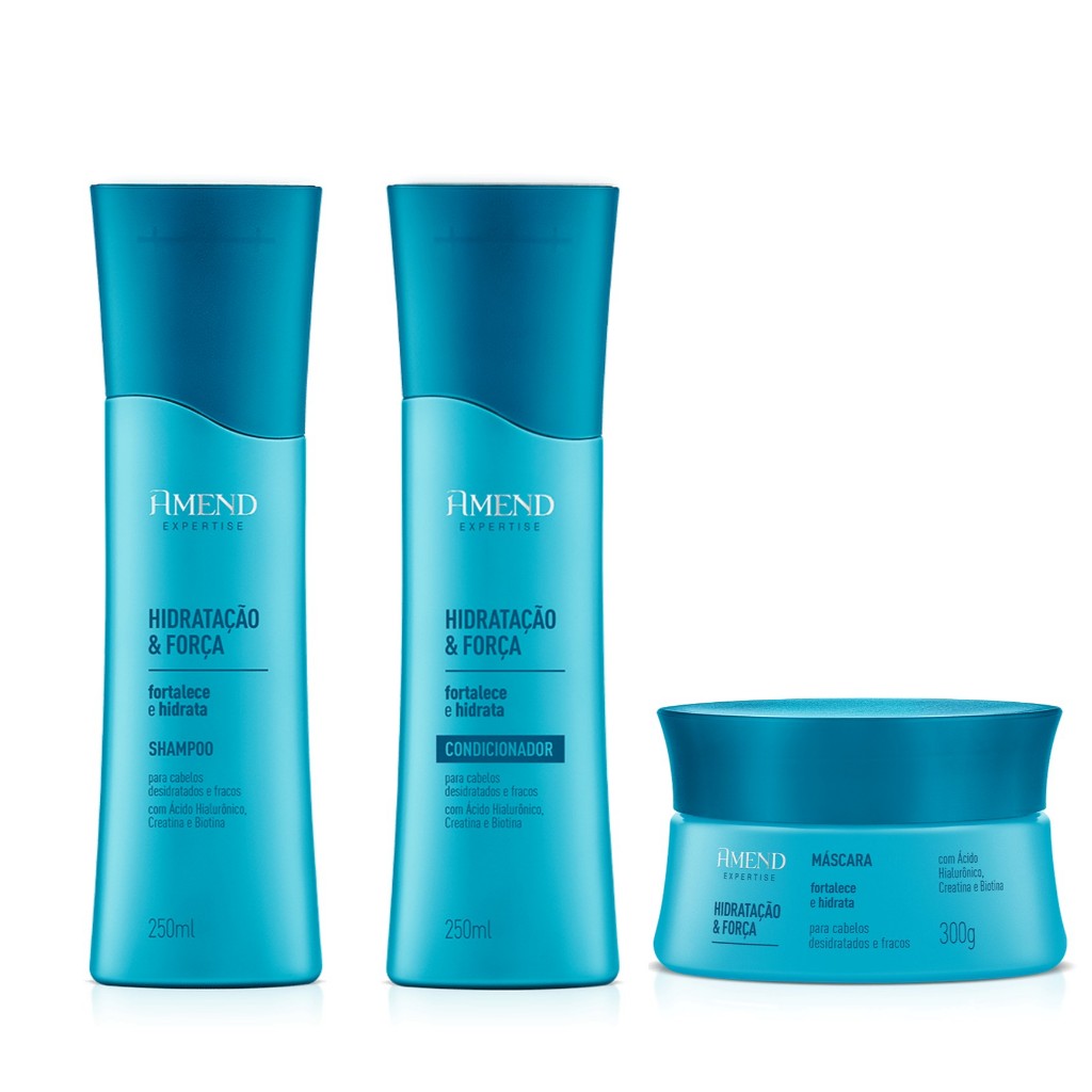 Amend Kit Hidratação e Força Shampoo 250ml + Condicionador 250ml + Mascara 300g - Beauty