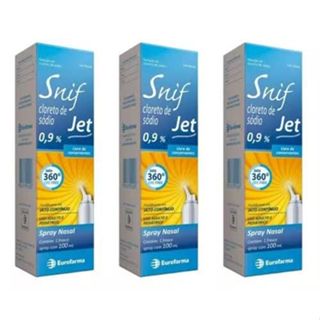 KIT 3 UNDS - Snif Jet 0,9% Eurofarma 100ml Descongestionante Nasal Spray em Oferta na Shopee