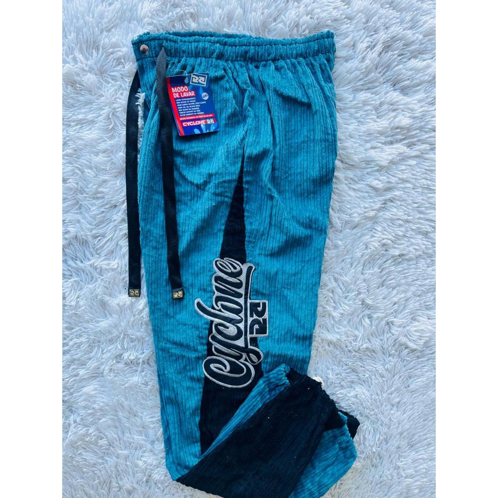 Calça de veludo cyclone green and Black