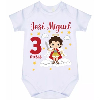 body bebê mês aniversário são miguel arcanjo 1025 em Oferta na Shopee