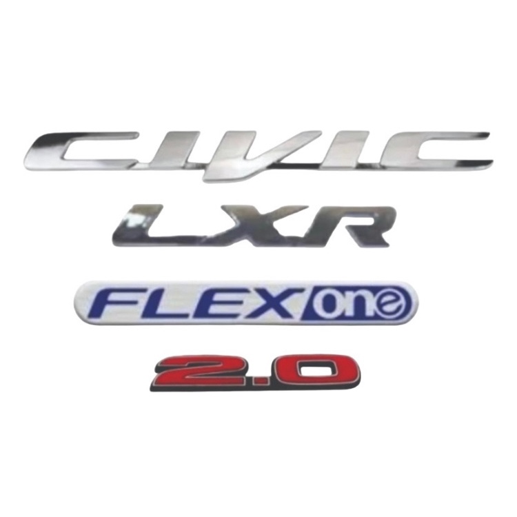 Emblema Letreiro Civic Lxr 2.0 Flexone 12 A 16 Peça Cromada em Oferta na Shopee