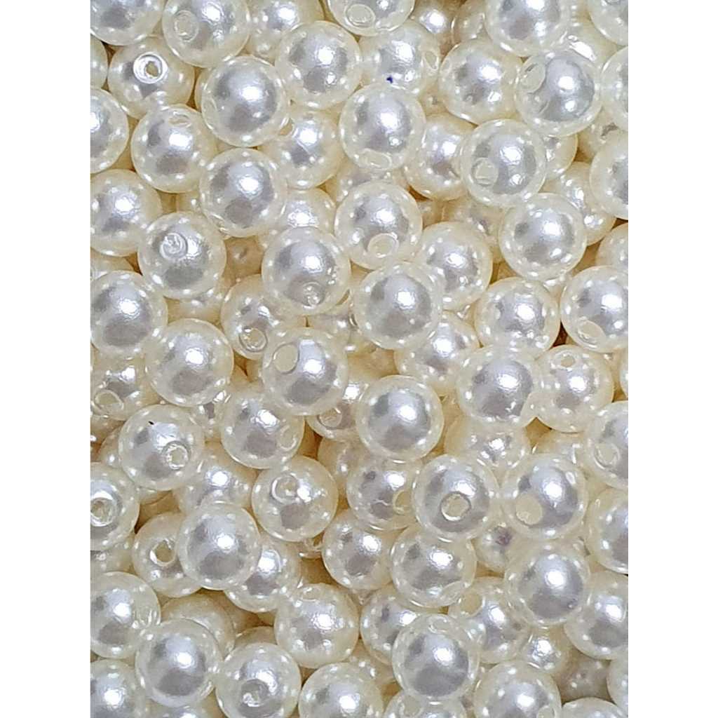 Perola 8mm Cru ABS Inteira Com Furo Passante 100 Unidades em Oferta na Shopee