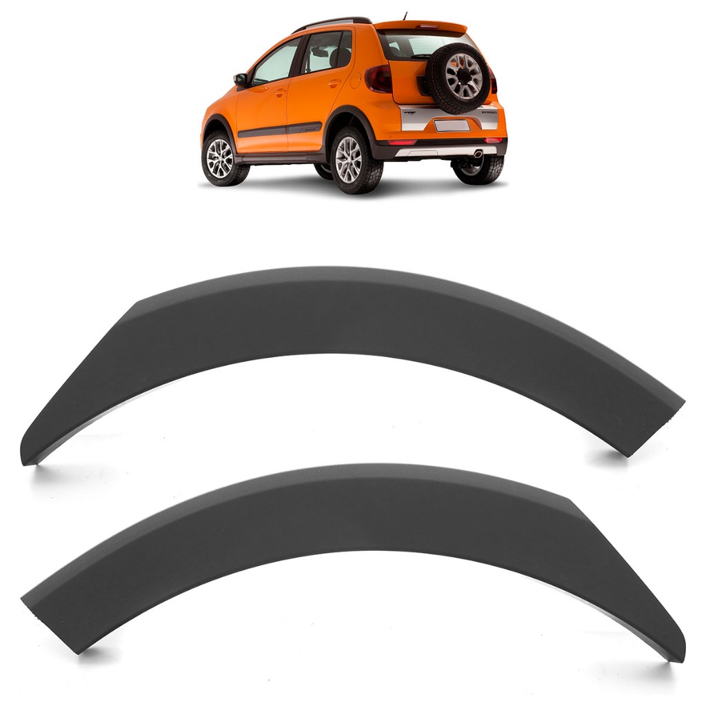 Par Moldura Alargador Crossfox 2010 2011 2012 2013 2014  Parachoque Traseiro Preto Texturizado em Oferta na Shopee