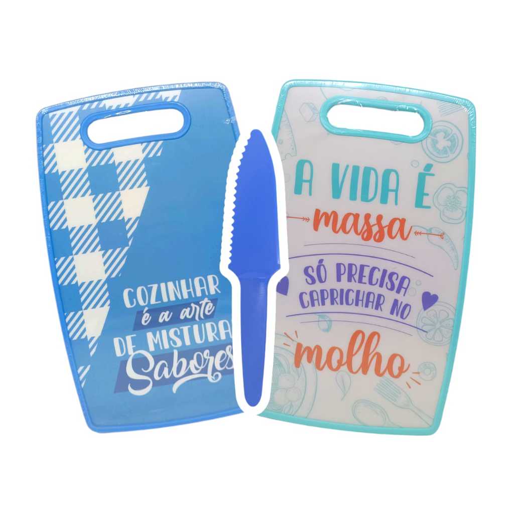 Kit C/2 Tabua Plástica Superchef Pvc Churrasco Corte Carne + Espátula
