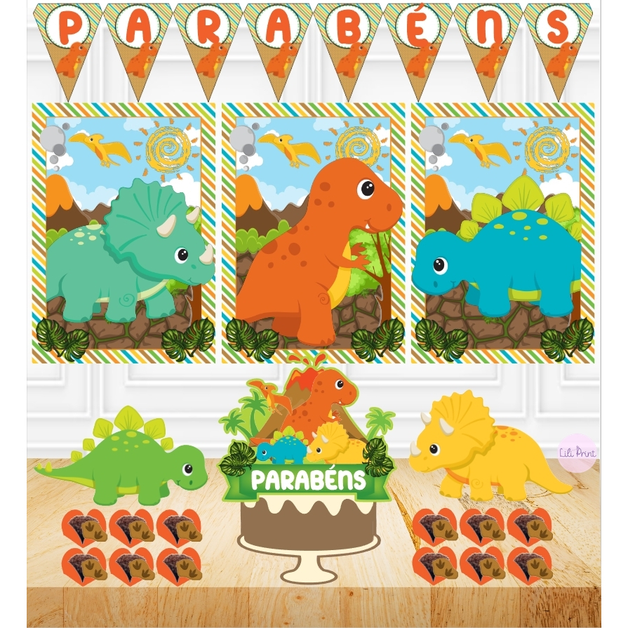 Kit só um bolinho Kit festa em casa DINO Kit personalizado para aniversário ou mesversário tema DINOSSAURO