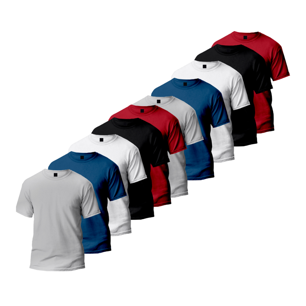 Kit 10 Camiseta Básica Masculina Lisa fio 30.1 Masculino Confortável
