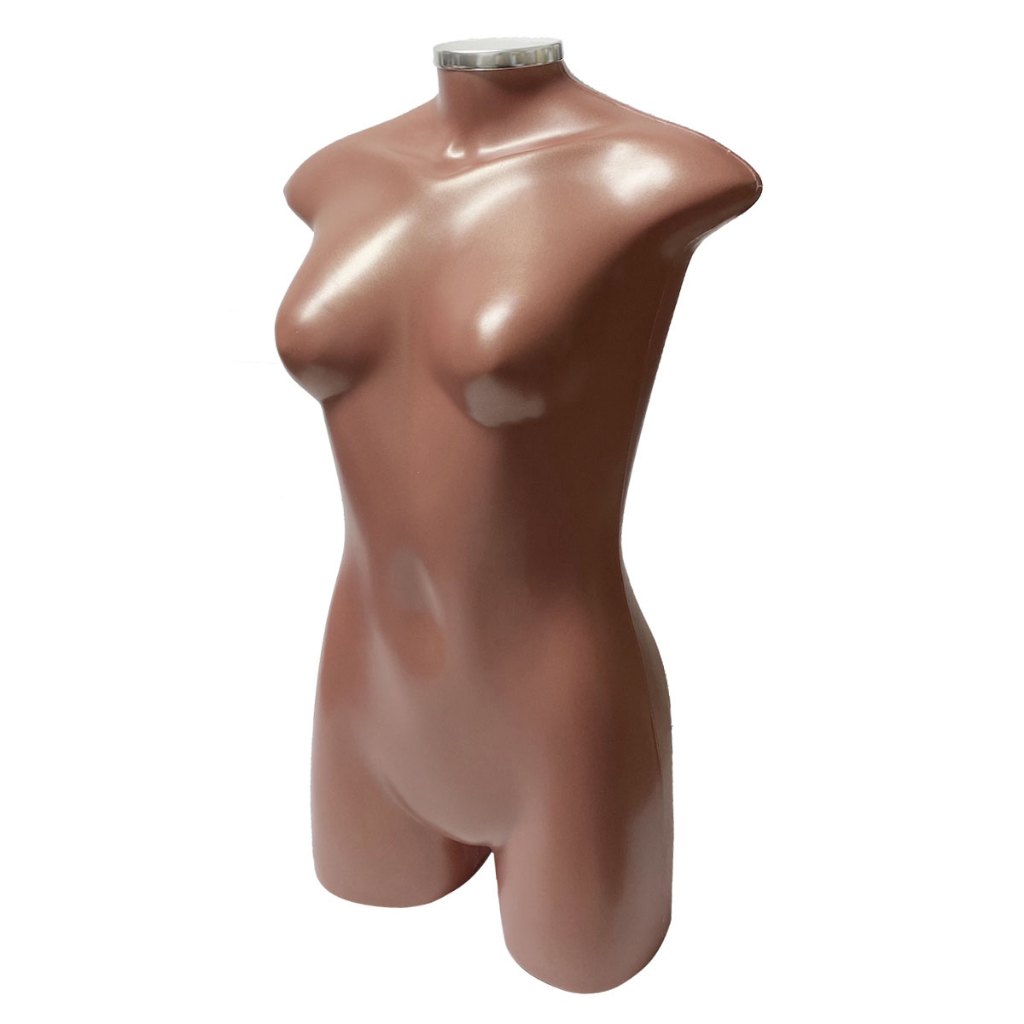 Manequim Feminino Rose com tampa cromada mod Perninha, Busto Feminino, Manequim Roupas
