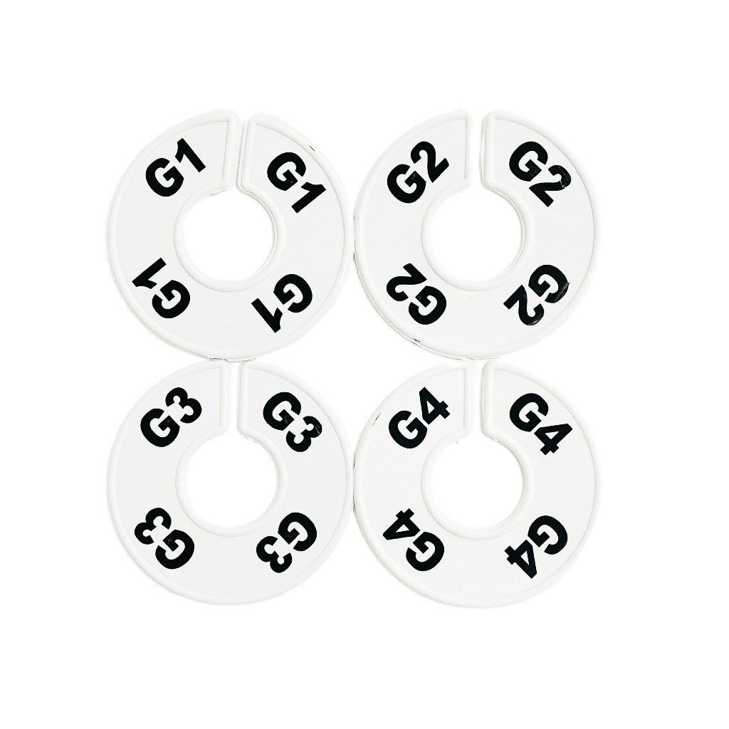 Kit divisor/separador de araras com 4 tamanhos G1,G2,G3,G4