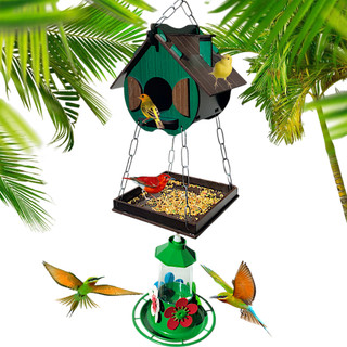 Comedouro Tratador Pássaros Livres Aves Silvestres + Bebedouro Beija-flor