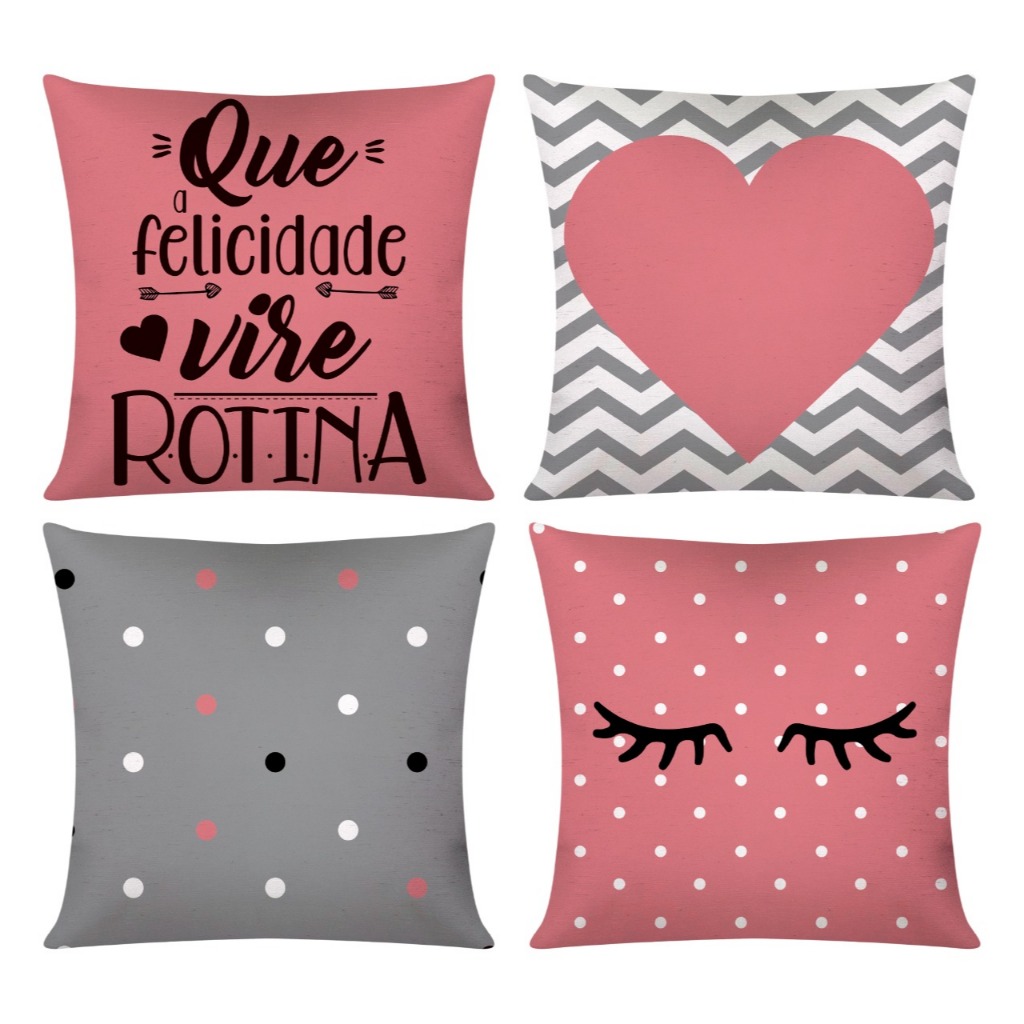 Kit c/ 4 Capas de Almofada Decorativas Modern Print 42x42 - Kits Diversos